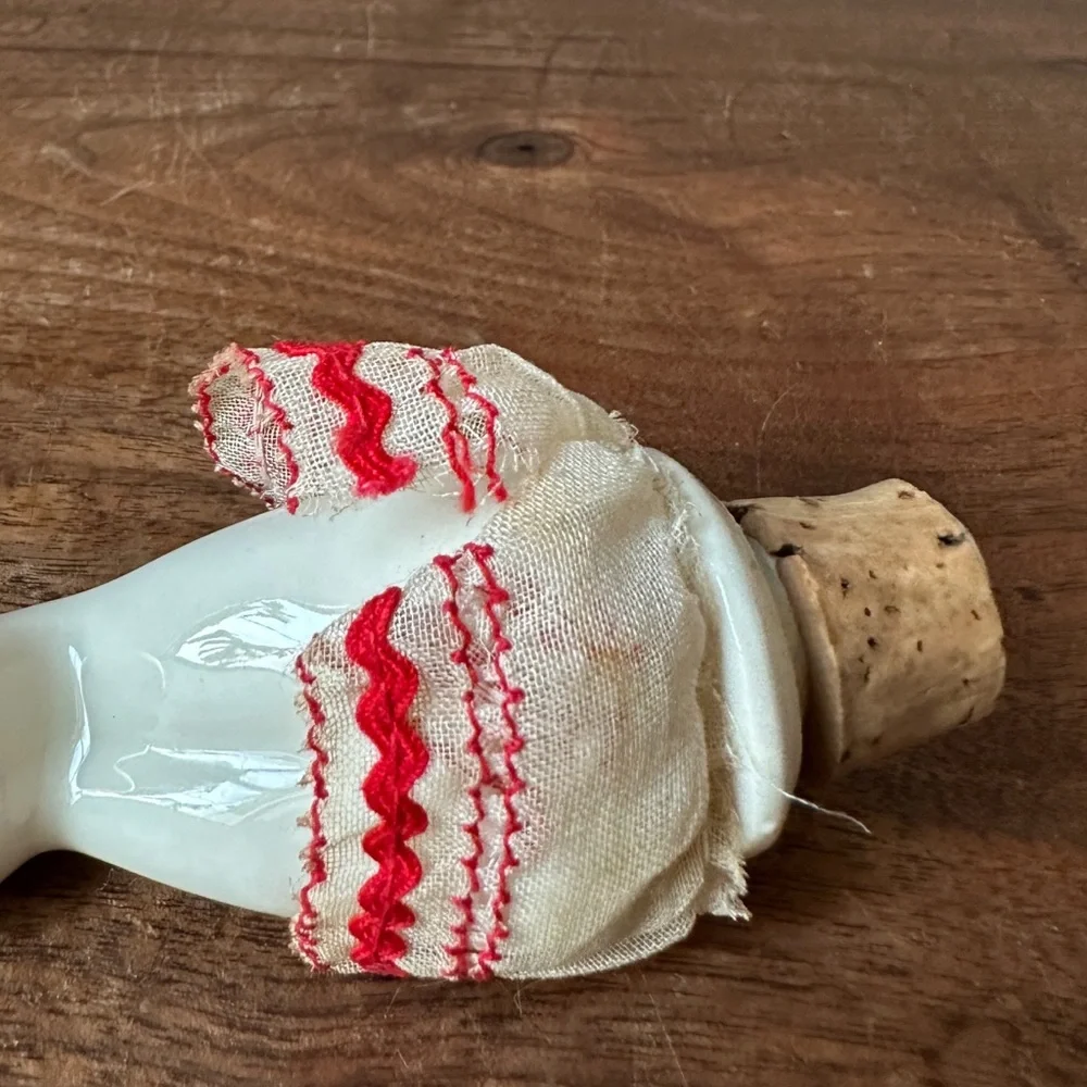 Antique Porcelain Leg Bottle Stopper Ladies’ Legs 1940s Pinup Cork MCM Rare